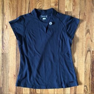 Merrell active wear short sleeve black top.